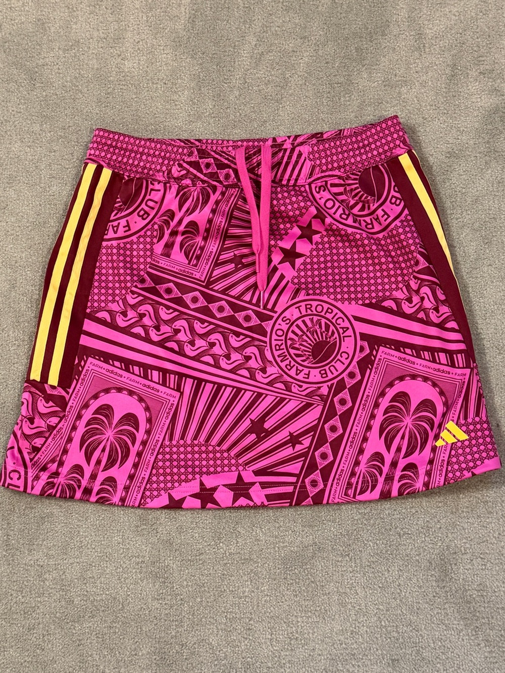 Adidas x FARM Rio Tropical Club Print Athletic Mini Skirt - Small - Picture 2 of 7
